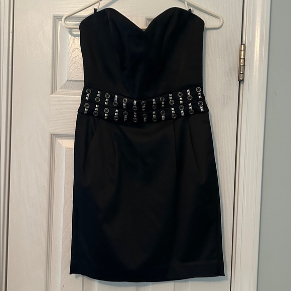 Bebe Black Strapless Dress with Embellished Detail - Picture 1 of 4
